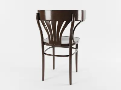 VINTAGE DARK BROWN COATED THONET STYLE CHAIR Low-poly 3D model