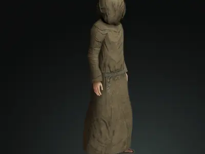 Monk civilian Low-poly 3D model
