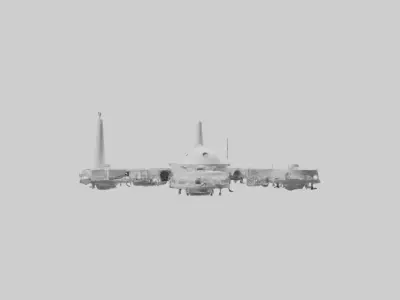 Lunar Base Model 1 Low-poly 3D model
