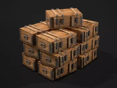 Ammo Crate Low-poly 3D model order