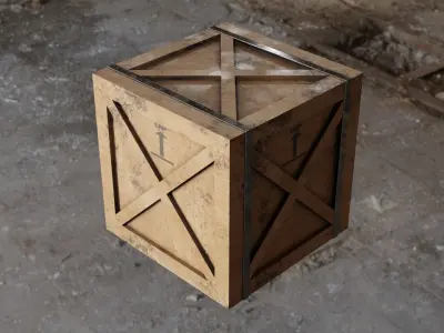 Warehouse Crate Low-poly 3D model