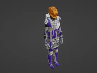 Robot Soldier - Assault Soldier Low-poly 3D model 17