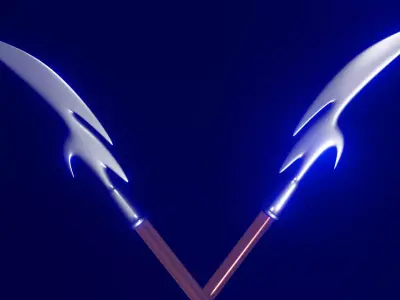 Metal spear Low-poly weapon Free low-poly 3D model