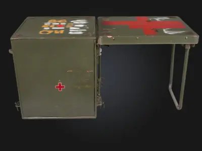Military Field Medic Station  Life-Saving Outpost Amid Chaos 3D model