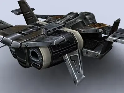 3DRT - Sci-Fi Gunship 3  Low-poly 3D model