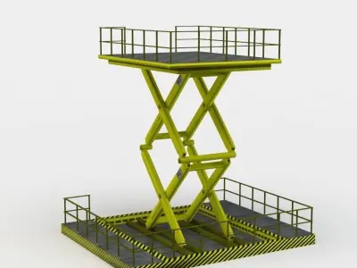 Hoist scissor lift - scissor lift Low-poly 3D model