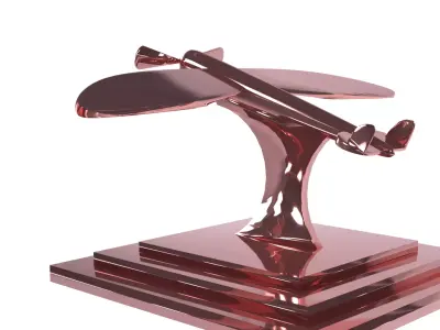 A statue of a plane    or  An award     with  a plane statue 3D model