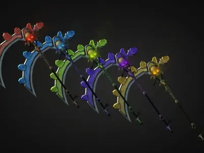 NecroScythe scythe Low-poly 3D model