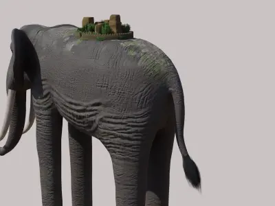 Zunesha Elephant Low-poly 3D model