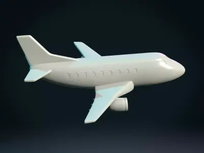 Airplane flying in sky 3D print model buy