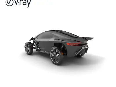 Sporty Urban Flying Car Model Pack Low-poly 3D model