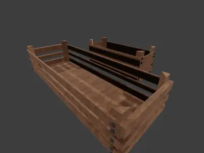 low poly medieval crates large and small Free low-poly 3D model