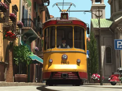 Tram Retro 3D model