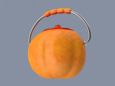 Jack-o-Lantern Skullface Bucket 3D model