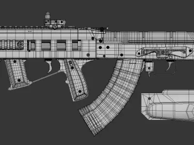 AK-47 ak - rifle 3D model 2