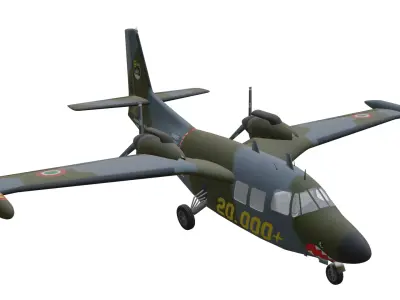 Piaggio P166 Low-poly 3D model