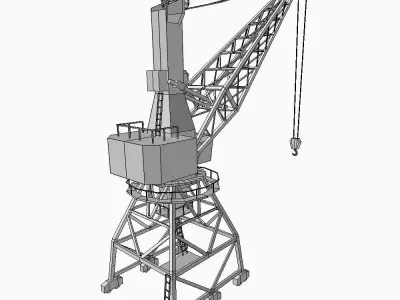 Port gantry crane 1 low poly Low-poly 3D model