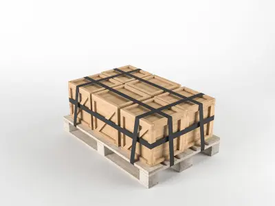Box on Pallet Low-poly 3D model
