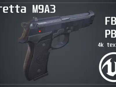Beretta M9A3 Pistol Low-poly 3D model