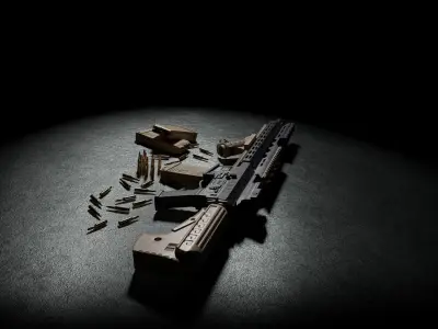 MG- 56 Assault rifle Low-poly 3D model