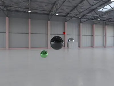 HDRI - Airplane Hangar Interior 7b - 8192x4096 Texture