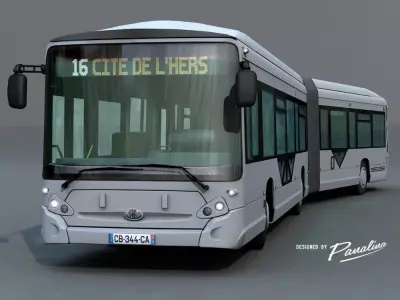 Heuillez GX427 articulated city bus 3D model