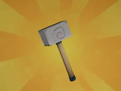 Stylized Hammer Free low-poly 3D model buy