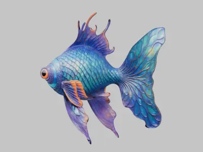 Stylized 3D Fish Model Low-poly 3D model