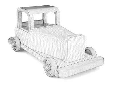 Wooden toy car 32 3D model