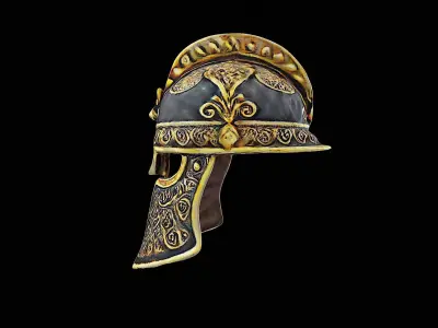 gladiator gold helmet 3D model