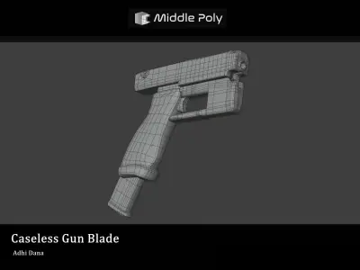 Caseless Gun Blade Free low-poly 3D model
