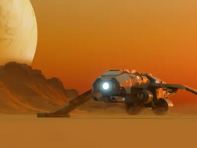  Assault Spaceship  Low-poly 3D model