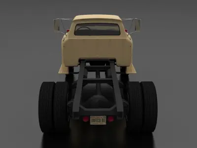 F-Series F-700 Truck Chassis 1965 Low-poly 3D model