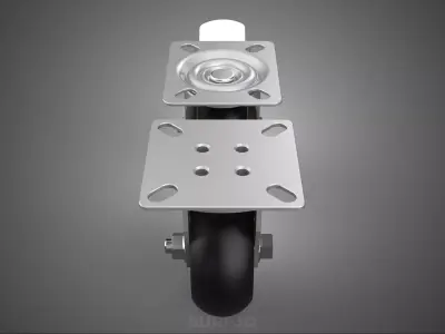 PAIR SET SWIVEL FIXED RIGID CASTER CASTOR ROLLER WHEEL TIRE LOCK 3D model