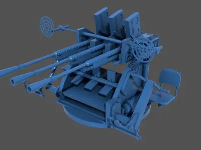 Type 96 25mm triple mount - Personal license - 1-350 scale 3D print model