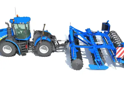 Tractor Seed Drill New Holland 3D model