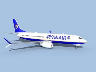 Boeing 737-800 Max Ryanair 3D model purchase