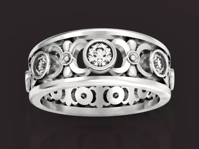 diamond wedding ring 1285 3D print model