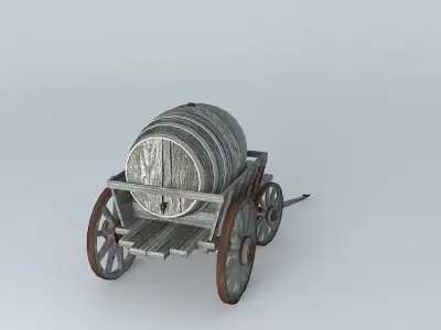 Victorian Barrel Wagon Free 3D model