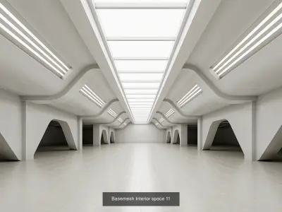 6 low poly interior hall Vol 3 3D Model Pack