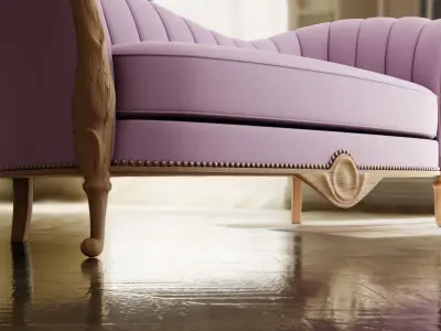 Furniture Sofa Chaise Lounge Low-poly 3D model