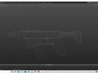 lowpoly smg gun Free low-poly 3D model