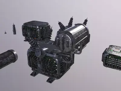 Voltage Changer PBR  Low-poly 3D model