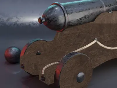 3D cannon model 3D model