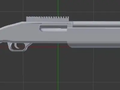 Shotgun M1014 Low-poly 3D model