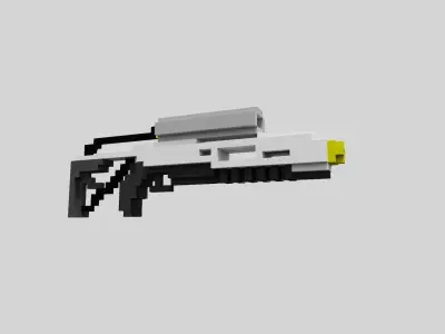 Flame thrower Voxel Low-poly 3D model