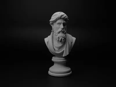 Persian Immortal Bust Chess 3D print model shop