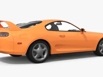Street Race Coupe Car Orange Simplified 3D model
