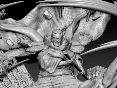 ADMIRAL FUJITORA ISSHO DIORAMA - One piece - Split part 3D print model