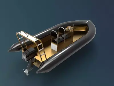 Rib boat new model 3D model